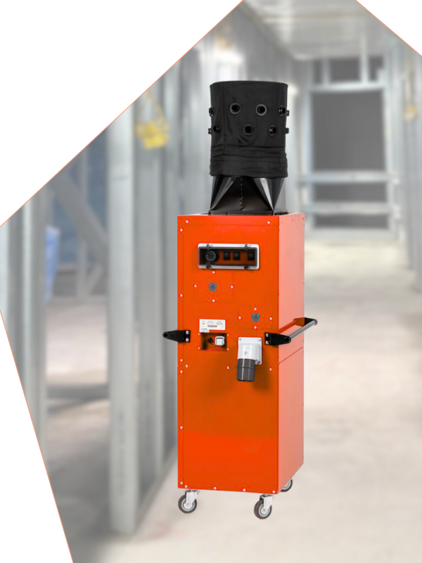 Temporary heating system on site